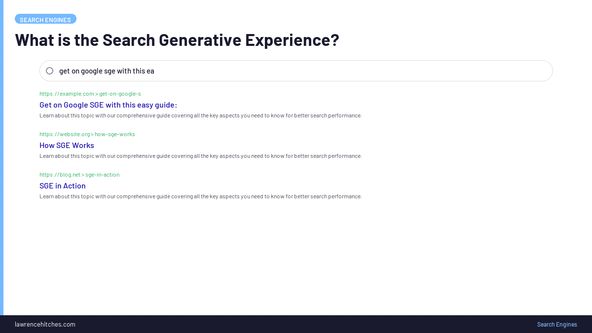 What is the Search Generative Experience?