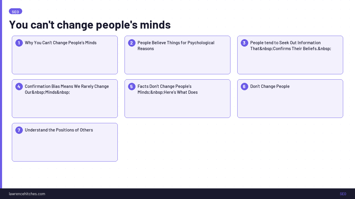 You can't change people's minds